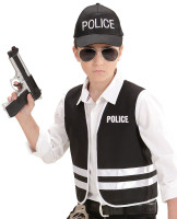 Conjunto infantil chaleco y gorro de oficial de policía