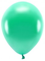 10 eko metalliska ballonger smaragdgröna 26cm