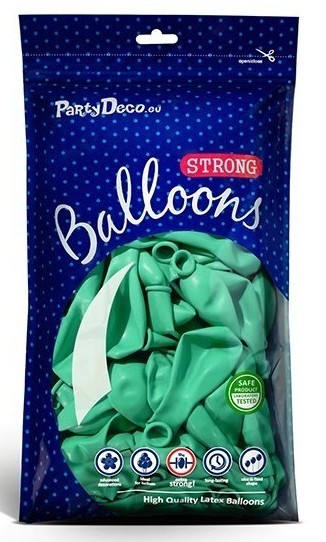 100 party star balloons mint 23cm 2