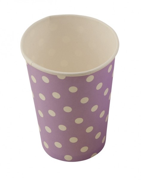 8 dotted paper cups Lisa Lila 200ml