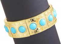 Oversigt: Cleopatra armbånd guld-turkis