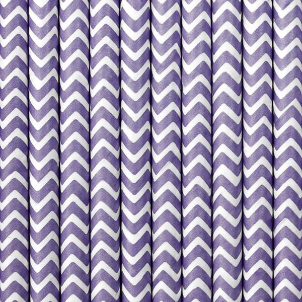 10 pailles en papier zigzag violet 2