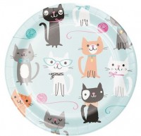 8 cats hotel paper plate 18cm