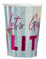 Lets get lit glitter paper cup 250ml