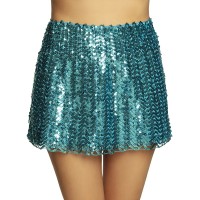 Oversigt: Turquoise paljette nederdel Zoey