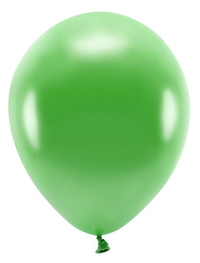10 eco metallic balloons grass green 26cm