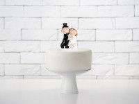 Förhandsgranskning: Komisk brudpar i kärlek tårtdekoration 10,5cm
