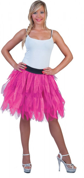 Neonowo-różowa tiulowa spódnica z lat 80