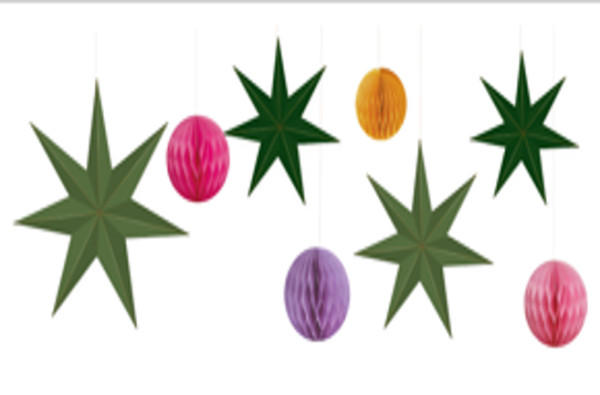Hanging decoration - Colorful Christmas 8 pieces