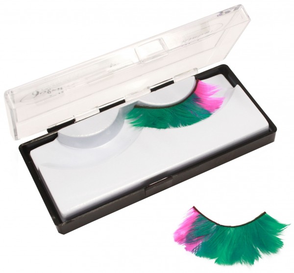 Groen-roze Fagiano Feather Wimpers 4