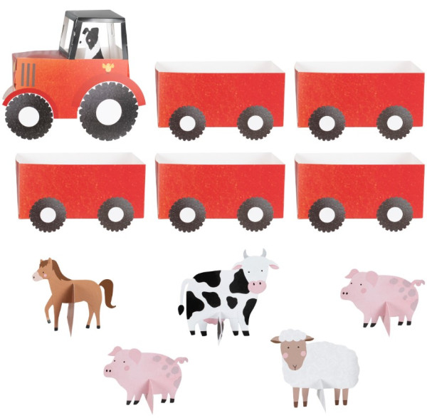 Stand de bonbons de tracteur de ferme animale