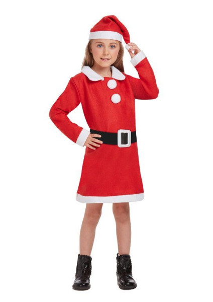 Santa girl dress kids costume