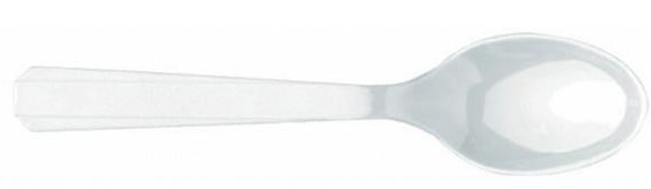 10 party buffet spoons snow white 14.5 cm