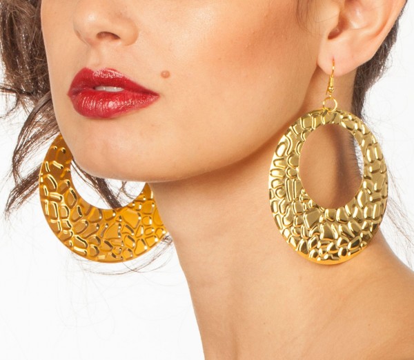Golden party womens earrings
