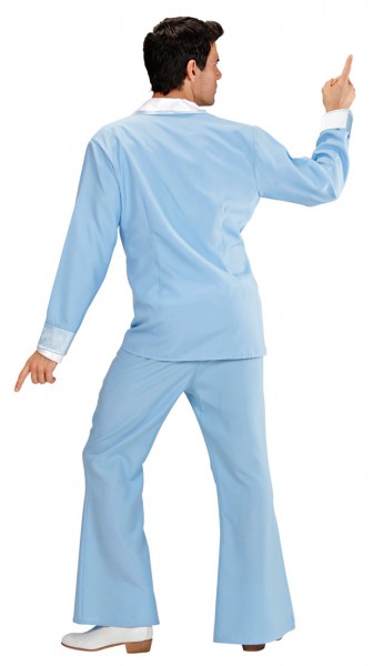Costume de coureur des années 70 bleu clair 3