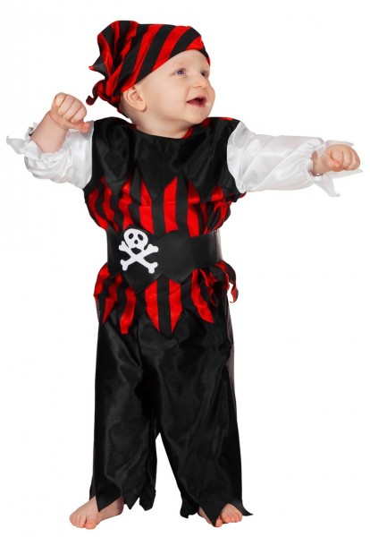 4-piece mini pirate baby costume