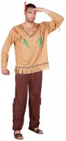 Vista previa: Disfraz de indio americano con plumas de colores para hombre