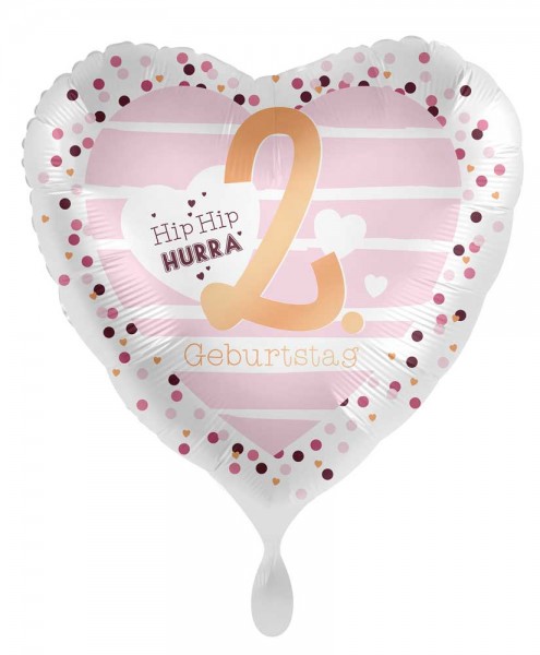 2. Geburtstag Herz Folienballon 71cm