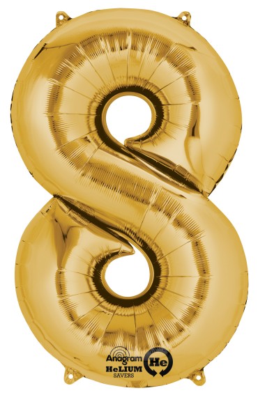 Number balloon 8 gold 83cm