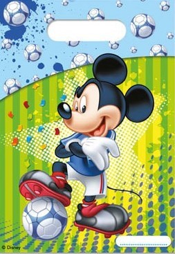 6 bolsas de regalo de fútbol de Mickey Mouse