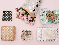 Preview: FSC Lovely Dots wrapping paper pink