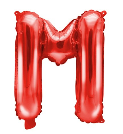 Rød M bogstavballon 35cm