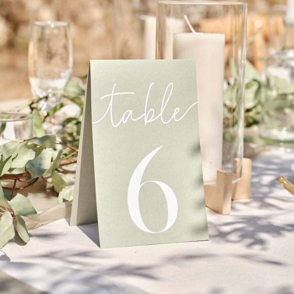 Green-Sage Table Cards 1-XX