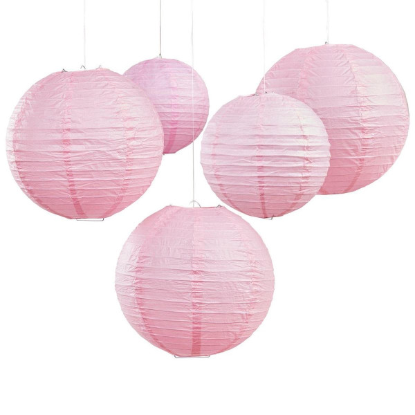 5 lanterne di fiori boho rosa chiaro