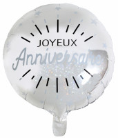 Ballon Anniversaire Étoile Argent 45cm