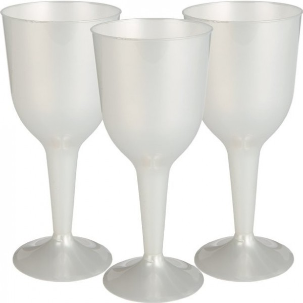 20 plastic wine glasses matt white 295ml