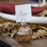 Preview: 4 Golden Bauble Place Card Holders
