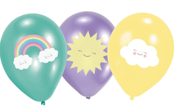 6 sweet cloud world balloons 27.5cm