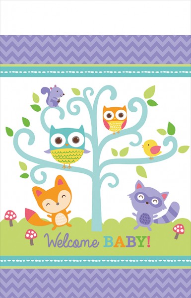 Welcome Baby tablecloth Adorable forest animals 137x259cm