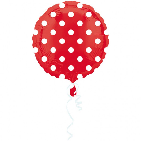 Runder Folienballon rot gepunktet