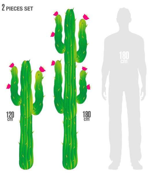 Grüne Kaktus Wanddeko 1,2m / 1,8m 3