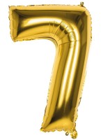 Folieballong nummer 7 guld metallic 86cm