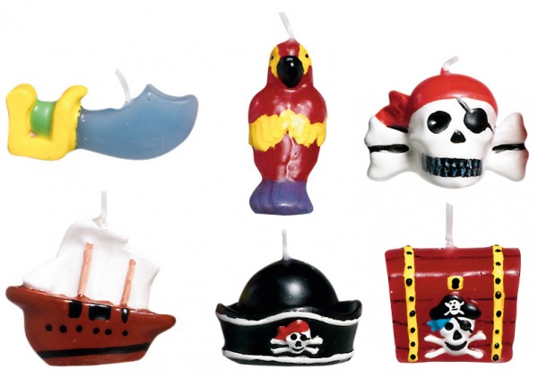 Pirate Party Cake Bougies Horror The Sea 6 pièces 5