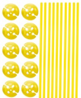 10 bâtons de ballon et tasses en jaune
