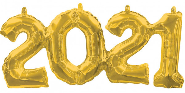 Goldener 2021 Folienballon 53 x 22cm
