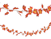 Ghirlanda di foglie d'autunno arancione 190 cm