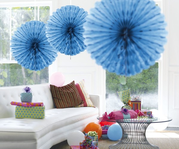 Honeycomb fan, light blue 45cm