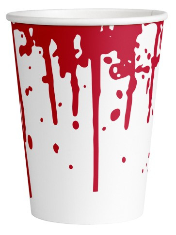 8 Blood Spatter paper cups 250ml
