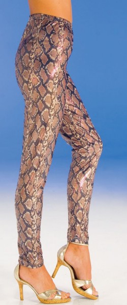 Legging peau de serpent marron