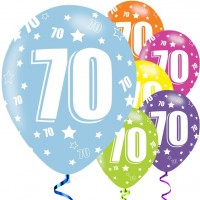 6 Holo 70th Birthday Luftballons 28cm