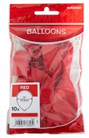Sæt med 10 røde balloner 27,5 cm