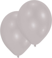 Set of 25 balloons silver metallic 27.5cm