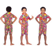 Vista previa: Conjunto Hawaii para niños 3 piezas rosa
