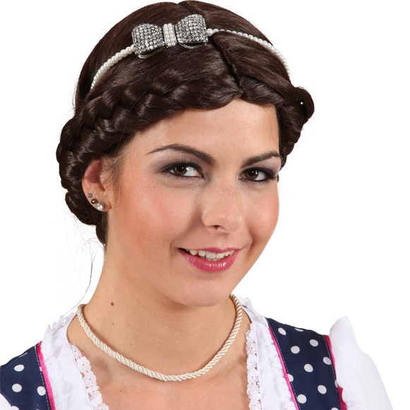 Pearl headband with rhinestone bow