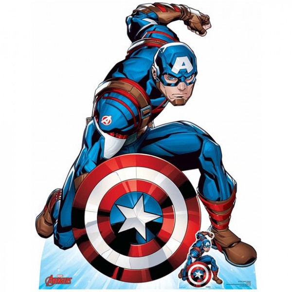 Expositor de cartón Capitán América 1,31 x 1,01 m