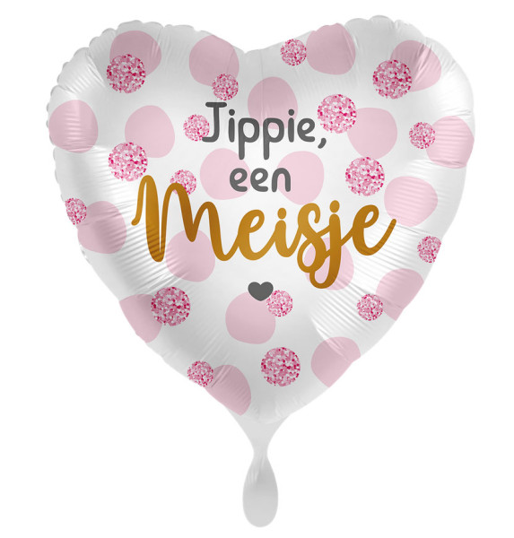 Baby Girl Heart foil balloon NL 43cm